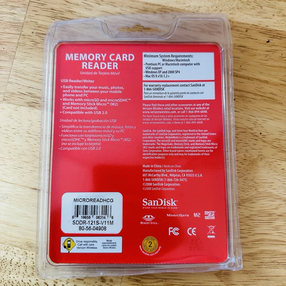 SanDisk MobileMate Micro Memory Card Reader(Verizon Wireless)FREE 1ST CLASS SHIP - Image 2 of 2