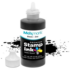 Versatile 2 oz. Refill Ink Bottle for Self-Inking Stamps - Black, Water-Based