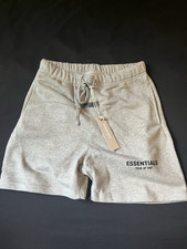 Essentials Fear of God Men's Gray Fleece Sweat Shorts Drawstring Logo