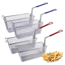 Hakka Fry Basket, Commercial Deep Fryer Basket with Non-Slip Construction Han...