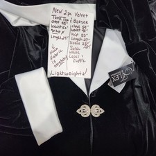 2X Black Velvet TWIN SET Blazer White Satin Lapel Cuff Clasp Formal Mother NEW