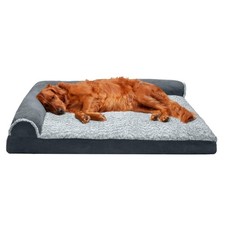 Furhaven Memory Foam Dog Bed for Large Dogs w/ Removable Bolsters  Washable ...