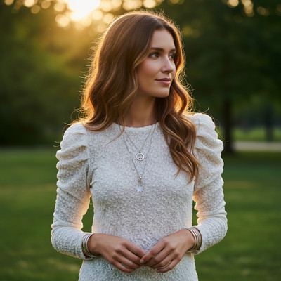 NEW Loft LP Top Cream Lace Puff Sleeve Boho Peasant Cottage Coquette Chic Fairy