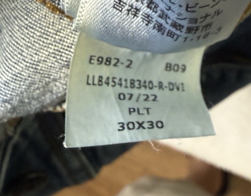 LL Bean Flex Coolmax Carpenter Blue Jeans Double Knee Work Denim 30 x 30 Etikett - Bild 13 von 13