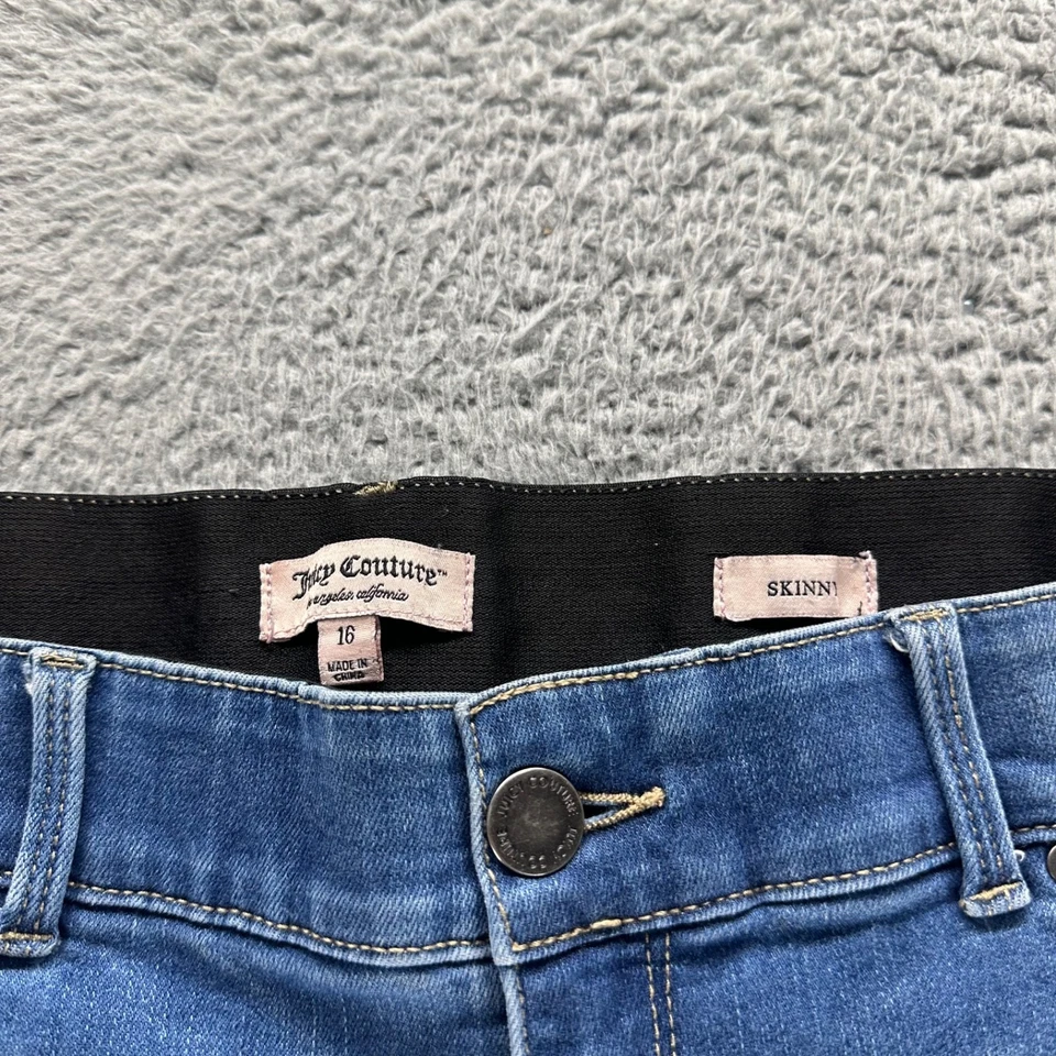 Pantalones de mezclilla Juicy Couture para mujer talla 16 azul lavado medio algodón elástico calce ajustado Foto 4 de 4