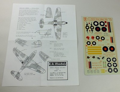 E.D. Models Decals 1:72 North Africa (Allies) Sheet C5 ; P-40, Hurricane IIB