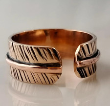 Solid Pure Copper Minimalist Healing Ring, Handmade, Unisex, Textured Band