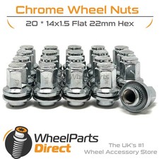 Dadi ruota (20) 14x1,5 piatti cromati per Lexus LC 500 17-22 su ruote originali