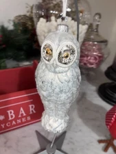 Ragon House Collection Christmas Mercury Glass Ornament Owl 6"