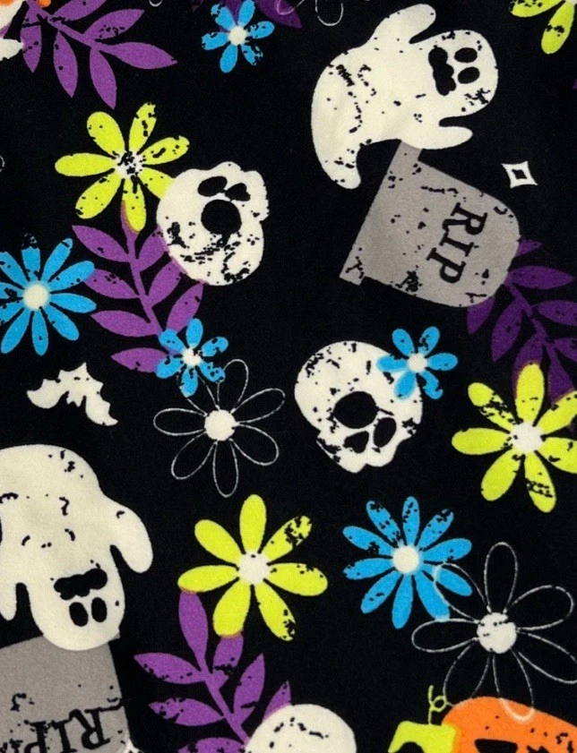 Leggings LuLaRoe TC2 Tall Curvy 2 Coloridas Divertidas Caveira NEON Fantasma GRAVE - Imagem 3 de 4