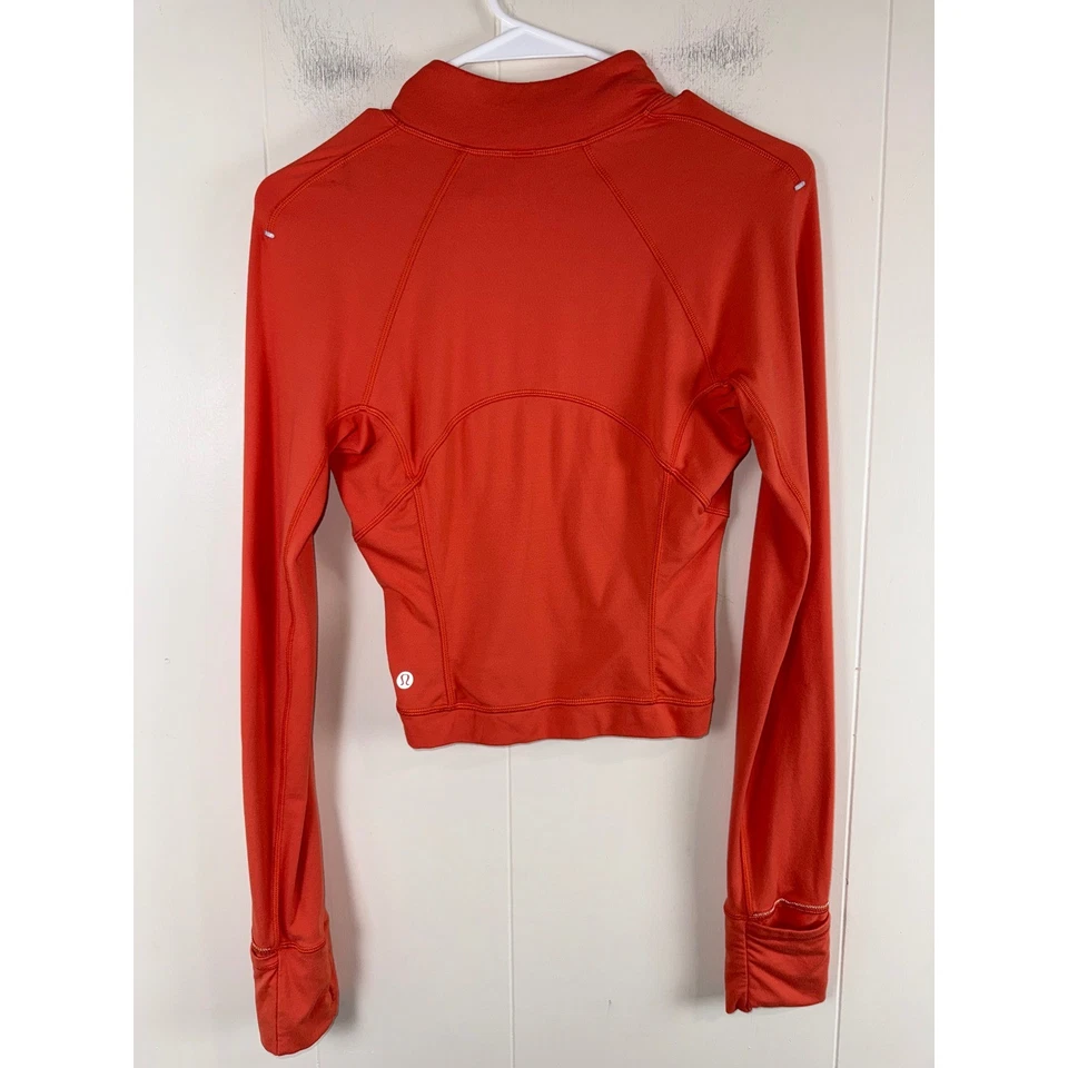 Lululemon its Rulu Run Zip Long Sleeve Thumbhole Athletic Top Women's Size 2 - Image 2 of 4