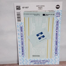 GATX Leasing Railroad Diesel Locomotives 1989+ Microscale Decal HO 87-557