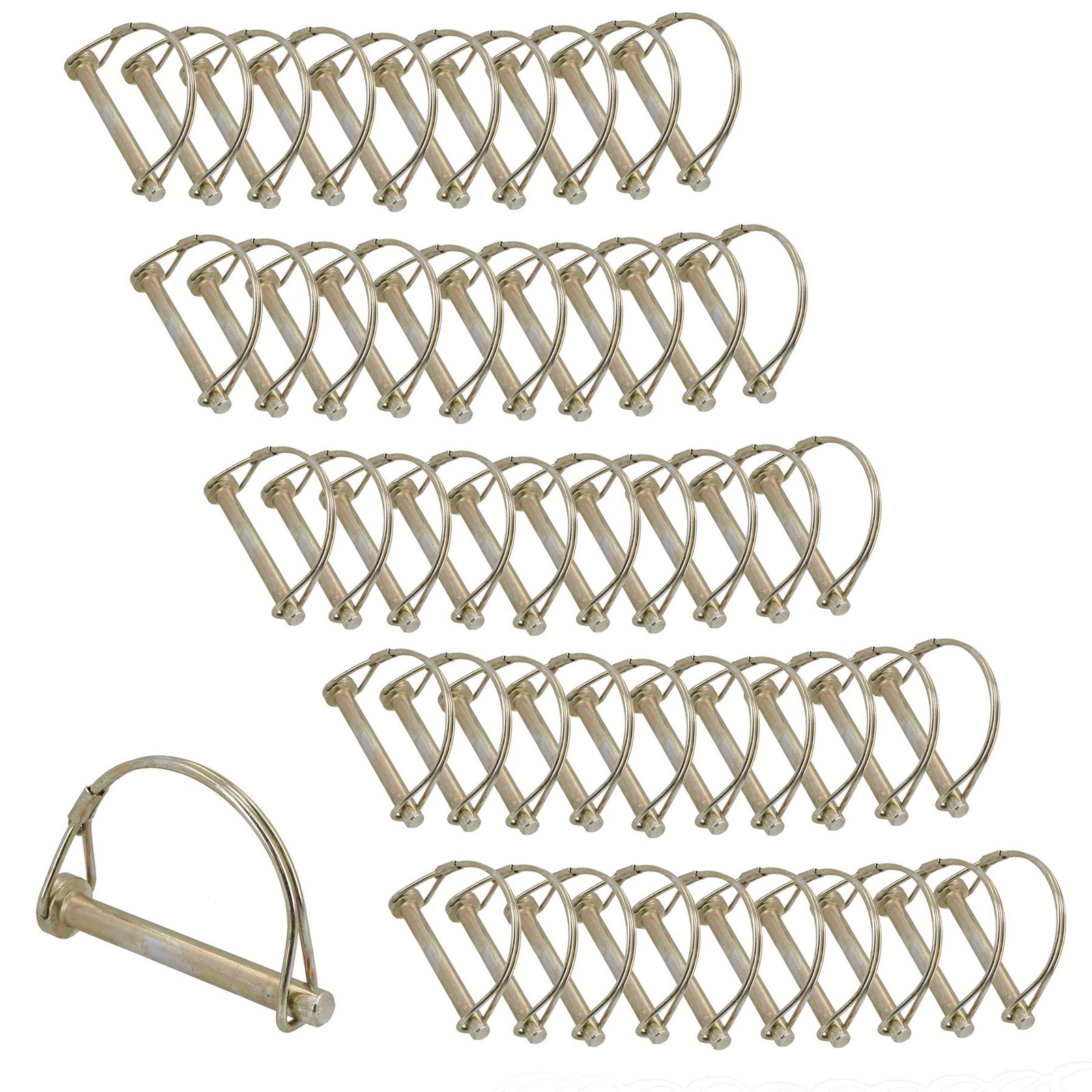 8mm Shaft Locking Retaining Pin D Clip PTO Fasteners Fastening Trailers 50pc