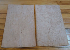 Birdseye maple wood veneer 2 pieces 10 5/8" x 17 1/4" each 1/42" buckled flame