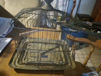Hendryx Brass Metal Wire Single Bird Cage Vintage Antique Decorative Collectible