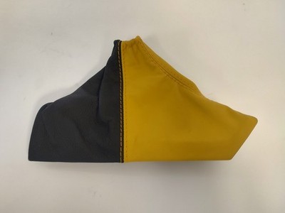 05-13 C6 Corvette Emergency Brake Boot Black and Yellow Leather Yellow Stitching