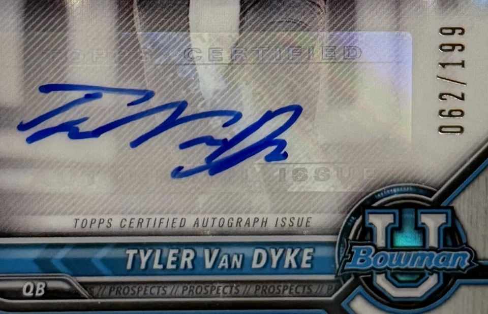 2021 Bowman U Tyler Van Dyke Chrome Auto 1st Prospect Lava SMU Miami /199 PSA 10 - Image 2 of 4