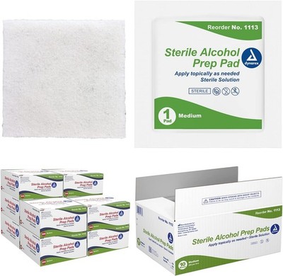 Dynarex Alcohol Prep Pads CASE, Premium Quality for Effectively Cleanse Skin