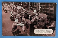 Postcard Norton Cylindrical Grinders NORTON CO PLANT Worcester Mass. men at work