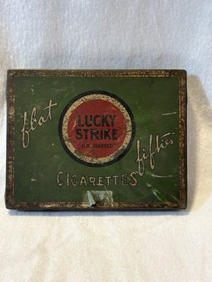 Vintage Lucky Strike Flat Fifties ''It's Toasted'' Cigarette Tin