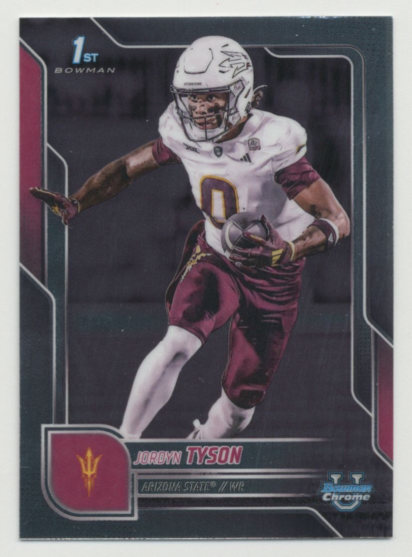 Jordyn Tyson 2025 Bowman Chrome University 1st Bowman #31 Arizona State Sun