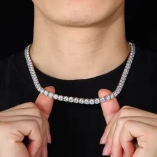 6.5mm VVS Moissanite 925 Sterling Silver Tennis Chain