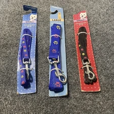 Champion Dog Leash Lot Paw Print Small Large Blue Black 3 Pieces Pet Supplies