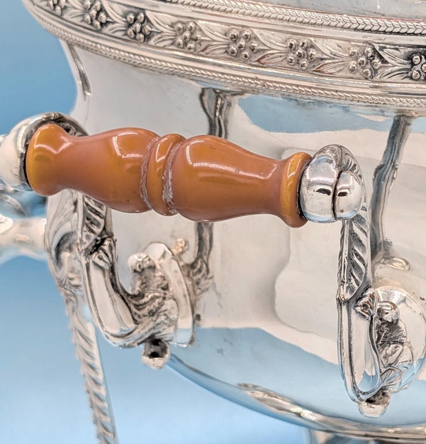 Victorian Antique Sheffield Silver Plate Tea Urn Samovar Hot Water Urn