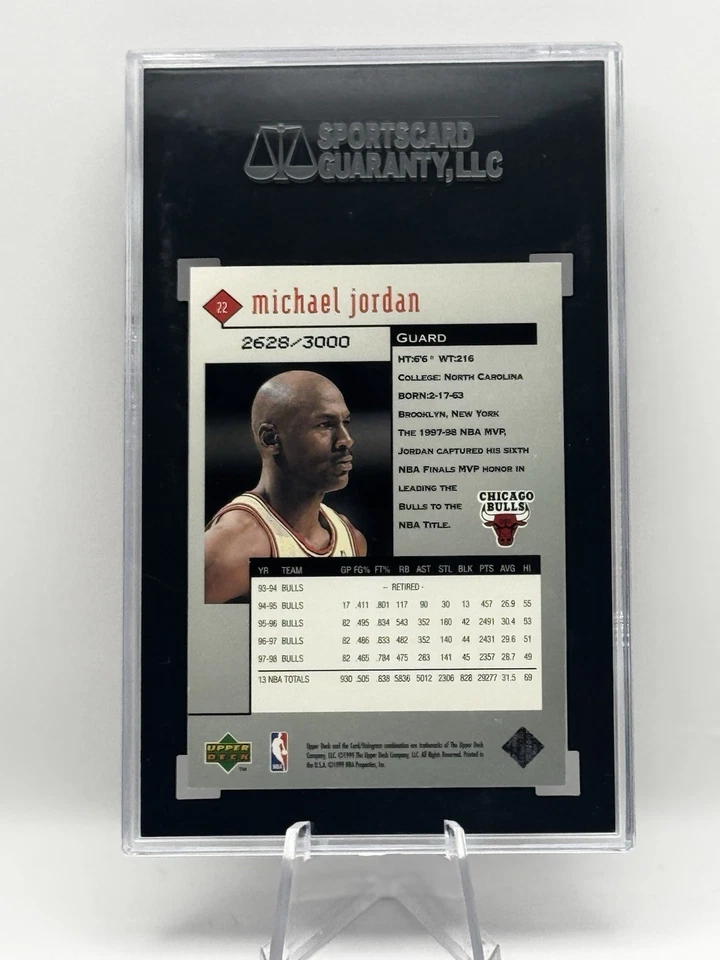 1998 UD BLACK DIAMOND DOUBLE #22 MICHAEL JORDAN /3000 SGC 7.5 POP 2 None Higher! - Image 2 of 2