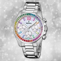 Festina Damenuhr Boyfriend F20606/2 Armbanduhr Edelstahl Silber UF20606/2