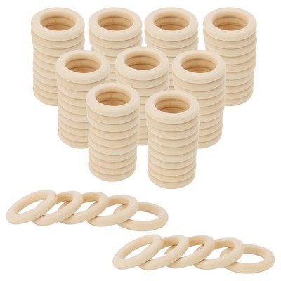 JOIKIT 100 Stück 55 mm Holzringe, unbehandeltes Rundholz 55 mm, Holz 