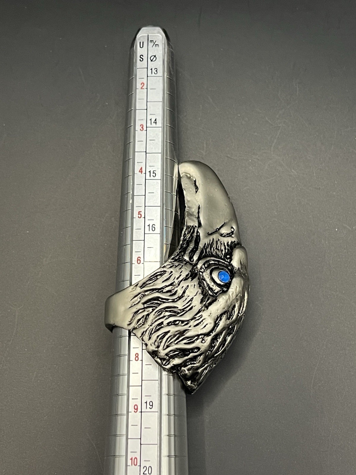 Large Eagle Statement Ring Size 7 Silver Tone - image 5