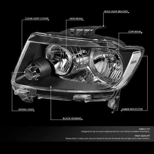 FOR 11-13 JEEP GRAND CHEROKEE BLACK HOUSING CLEAR CORNER HEADLIGHT HEAD LAMPS - Picture 2 of 8