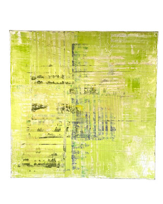 P. Lambert vert blanc Minotti Italia Hermes oil painting unique