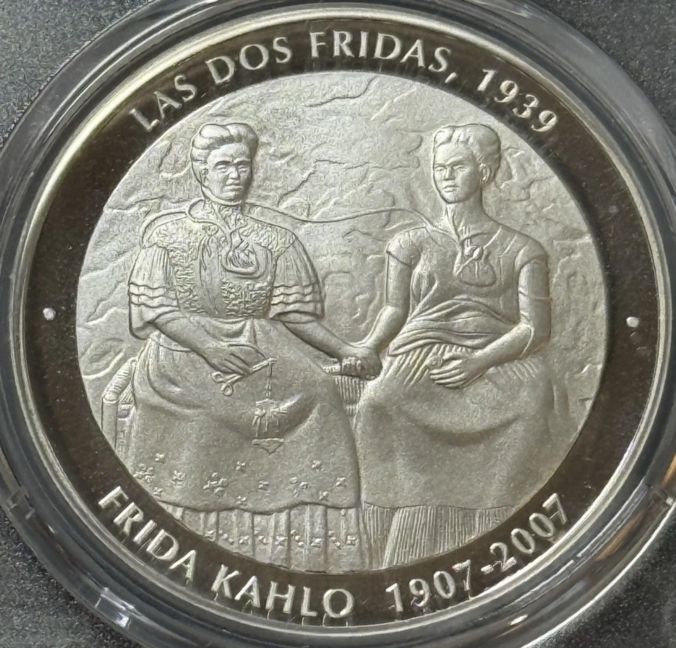 2007 1 Oz .999 Silver Mexico Frida Kahlo Diego Rivera PCGS Gold Shield PR 69 UC! - Image 4 of 4