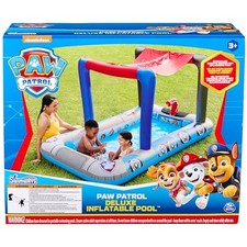 SWIMWAYS PAW PATROL DELUXE INFLATABLE POOL ABOVE GROUND POOL - BLUE RED GRAY