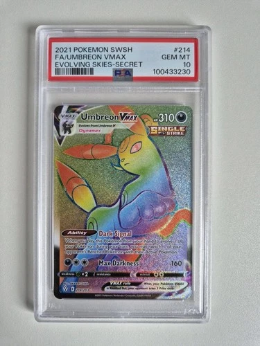 PSA 10 Umbreon VMAX 214/203  Evolving Skies Rainbow Secret Rare Pokemon GEM MINT