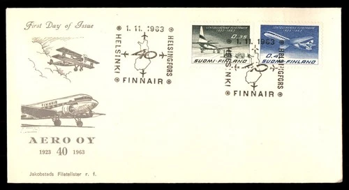 Mayfairstamps Finland FDC 1963 Airplane Combo Aero Oy First Day Cover aaw_81613