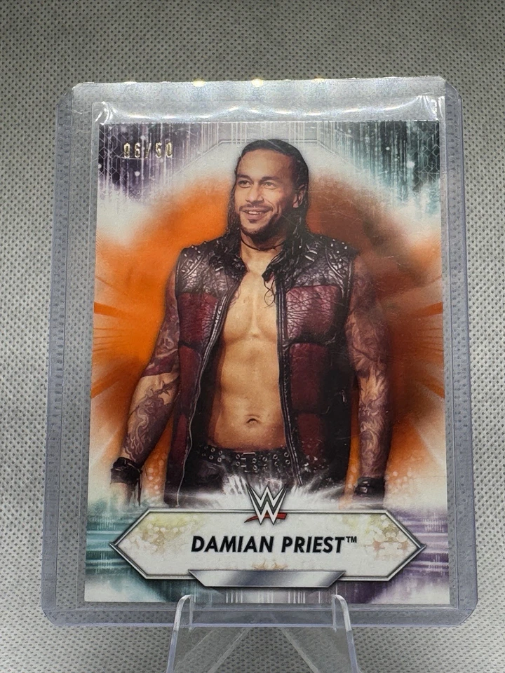 2021 Topps WWE RAW SP /50 Damian Priest #104 Wrestling Card - Wrestlemania - Image 3 of 3