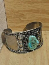 navajo sterling silver turquoise cuff bracelet