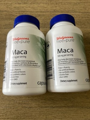 2 Free+Pure Maca Root 500 Mg Hormonal Eye Sexual Function  Support 90 Capsules