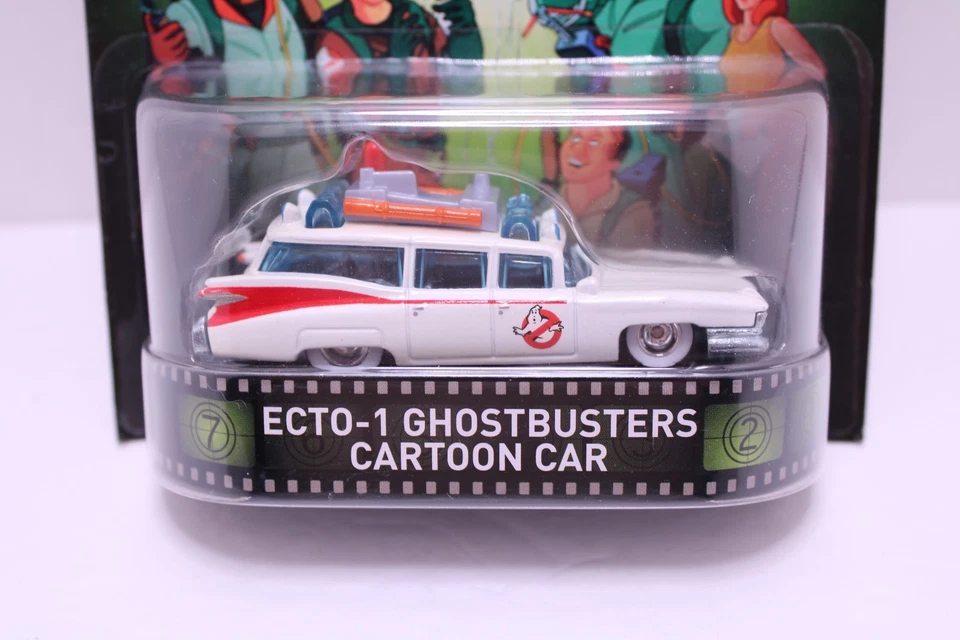 2015 Mattel Hot Wheels HW Retro Culture Real Ghostbuster Ecto-1 Cartoon RR Car - Image 2 of 3