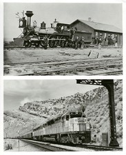 CONTRAST-ORIGINAL UNION PACIFIC LOCOMOTIVE AND MODERN