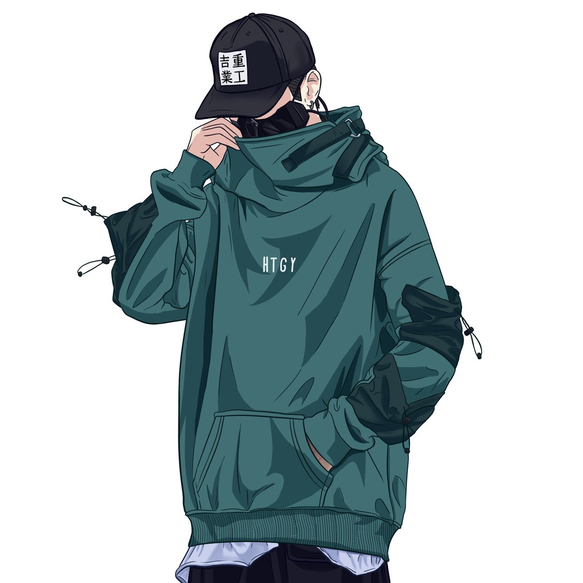 Niepce Men's Cyberpunk Techwear Hoodie Japanese Streetwear Niepce Men's Cyberpunk Techwear Hoodie Japanese Streetwear