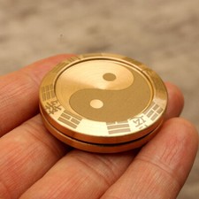 EDC Toy Metal Fidget Slider Clicker Lucky Coin Tai Chi Haptic Coin T Adult Gift