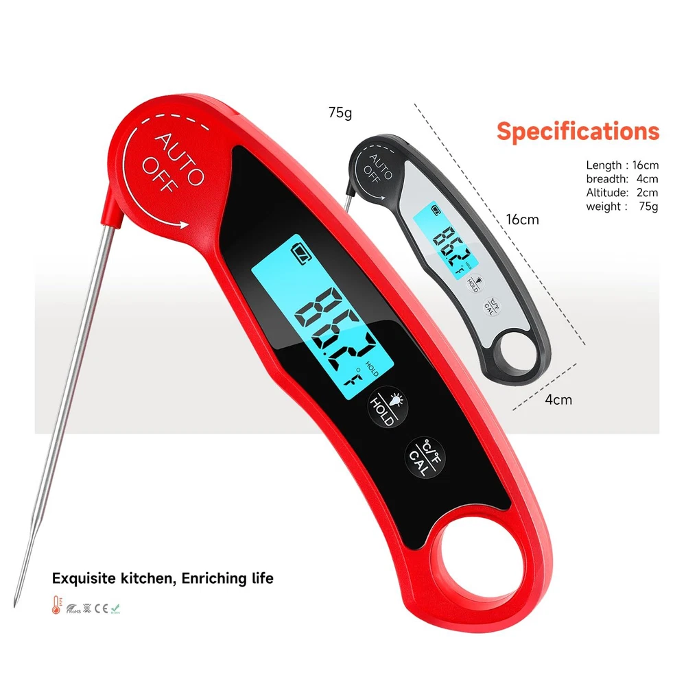 Meat Thermometer for Grill,Cooking and BBQ.Waterproof Instant Read Food Therm...