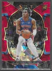 2022-23 Panini Select Jaden Ivey Red Cracked Ice Prizm Concourse RC #87 Pistons