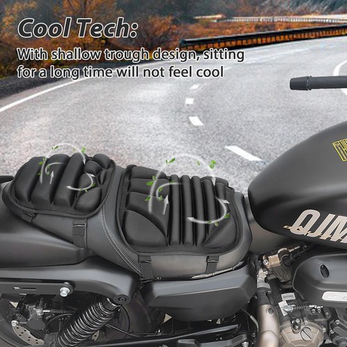 Motorcycle Seat Cover Cushion Sunscreen Adjustable Breathable Summer Shock - Picture 3 of 9