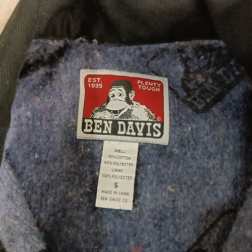 Ben Davis Canvas Work Chore Jacket S Snap Front Blanket Lined Black - Picture 9 of 11