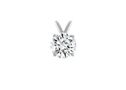 2 Ct Round VVS1/D GRA Moissanite Solitaire Pendant 14K White Gold 18" Necklace - Picture 7 of 11